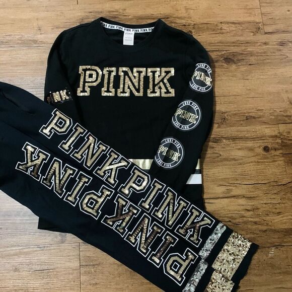 VS PINK BLING PULLOVER / MEGA BLING SWEATPANTS OUTFIT S - Picture 3 of 13